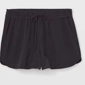 Club Monaco Silk Jogging Shorts - Black- Size XS